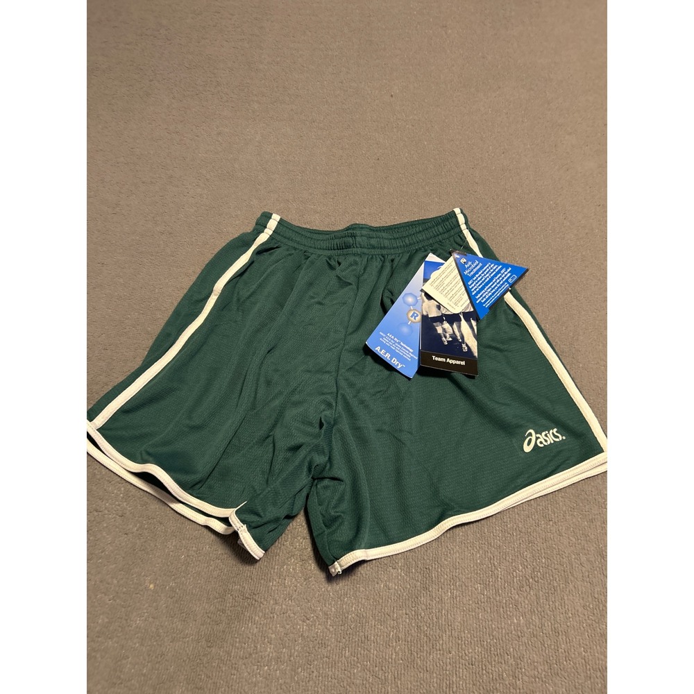 Asics Women Juniors Green Mesh Athletic Running Shorts XS NWT A.E.R. Dry